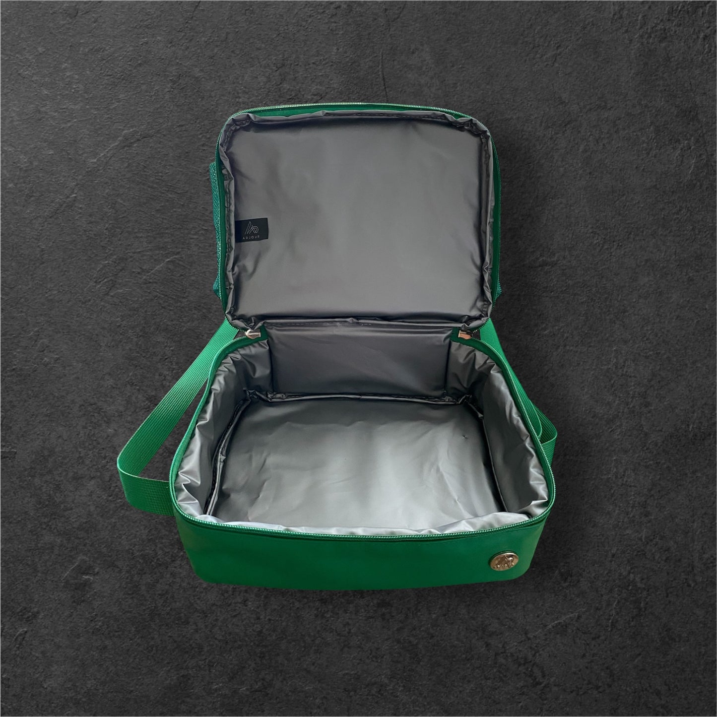 PU Leather Lunch Tote – 2 Compartments, Stylish Handles, Insulated & Durable