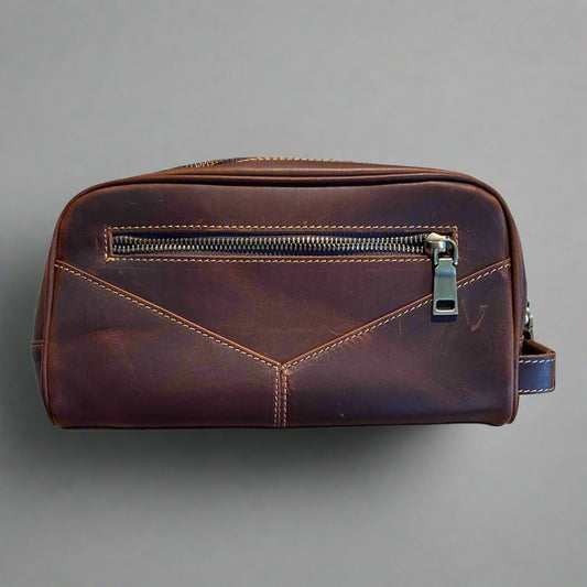 Men’s Genuine Leather Toiletry Travel Bag