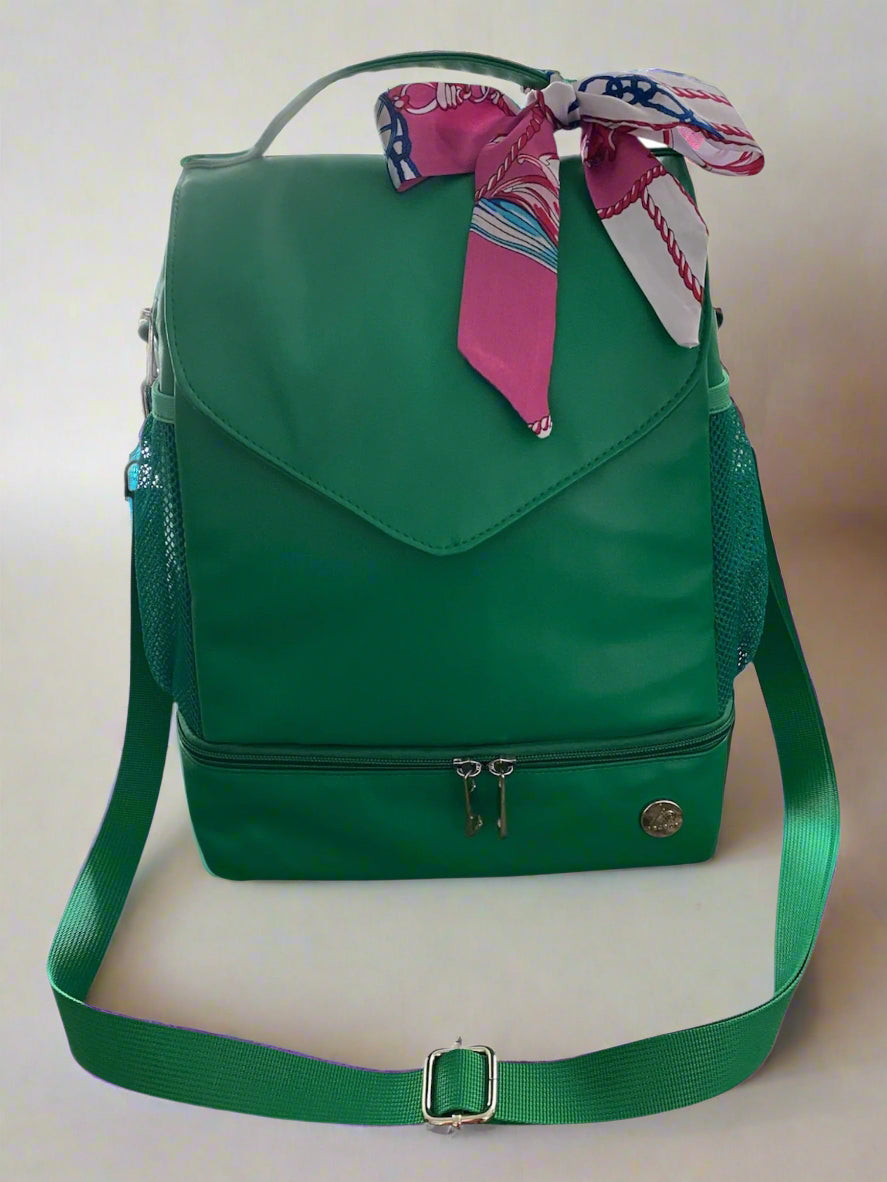 PU Leather Lunch Tote – 2 Compartments, Stylish Handles, Insulated & Durable