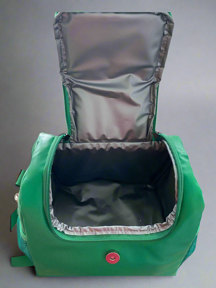 PU Leather Lunch Tote – 2 Compartments, Stylish Handles, Insulated & Durable