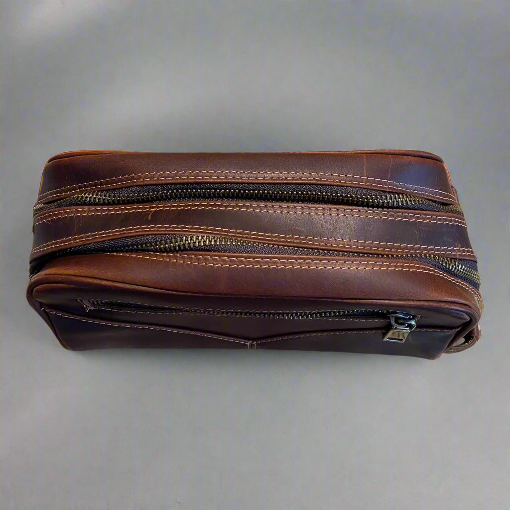 Men’s Genuine Leather Toiletry Travel Bag