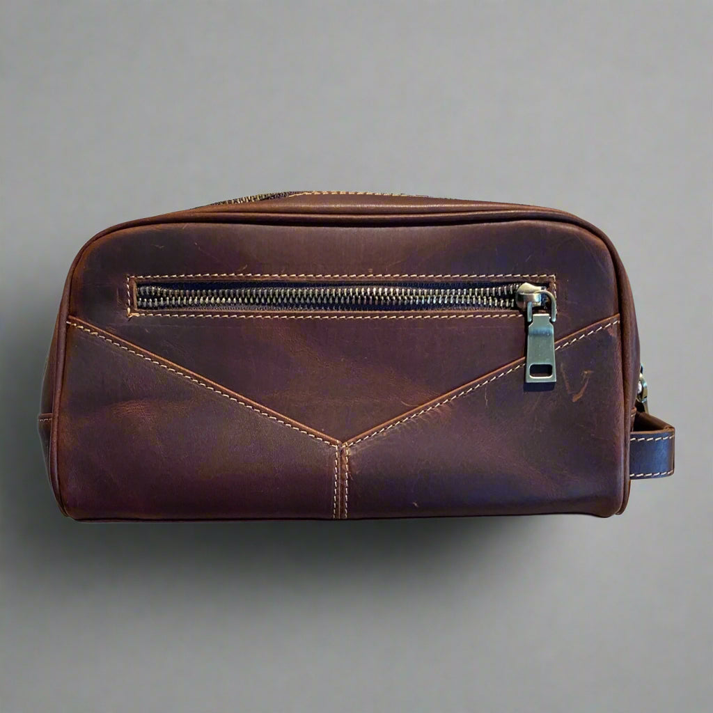 Men’s Genuine Leather Toiletry Travel Bag