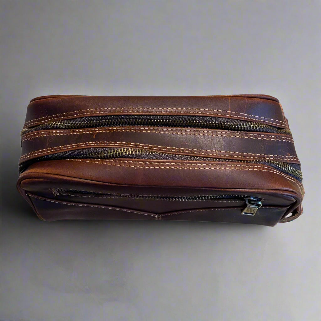 Men’s Genuine Leather Toiletry Travel Bag