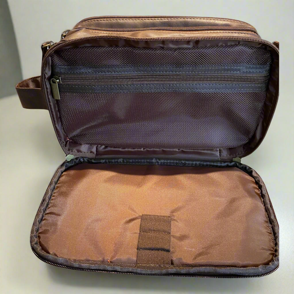 Men's PU Leather Travel Toiletry Bag